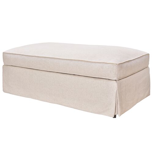 Mary Linen Ottoman, Everett Natural Mary Linen Ottoman, Everett Natural