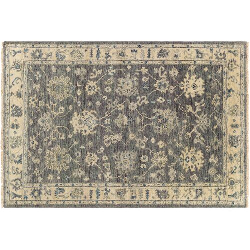 Grove Hand-Knotted Rug, Charcoal/Blue~P77625151