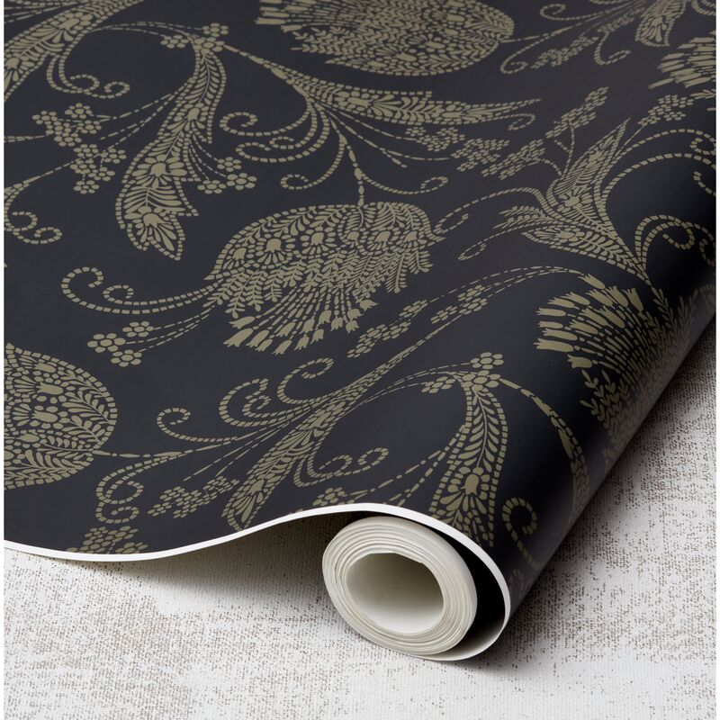 Eleanor Rigby Wallpaper, Charcoal/Umber