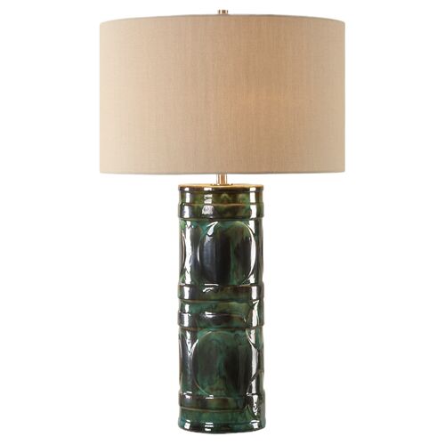 Nestor Table Lamp, Blue/Gold/Green