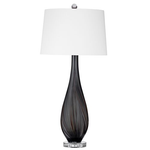 Billy Glass Table Lamp, Black