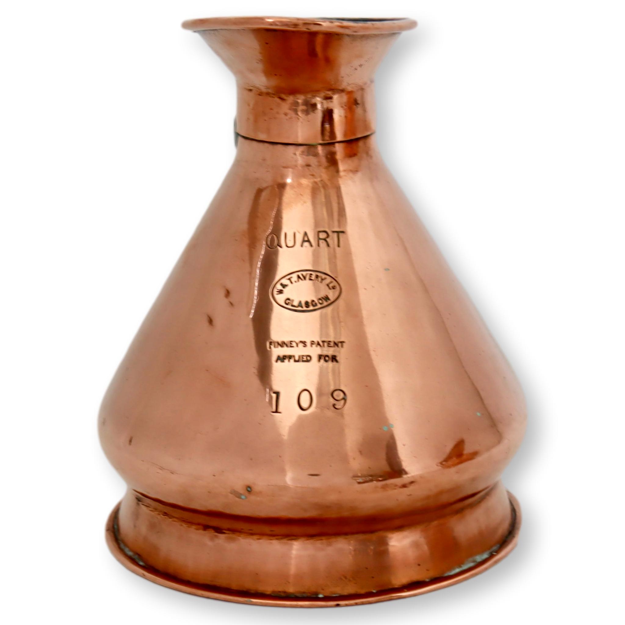 Antique Copper Pug Quart Ale Measure~P77656989