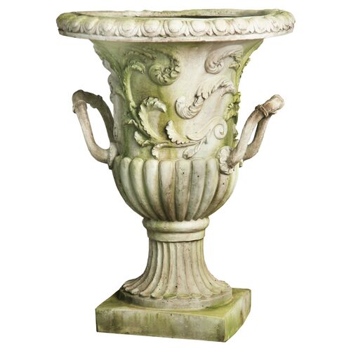 30" Entryway Urn, White Moss~P76035214