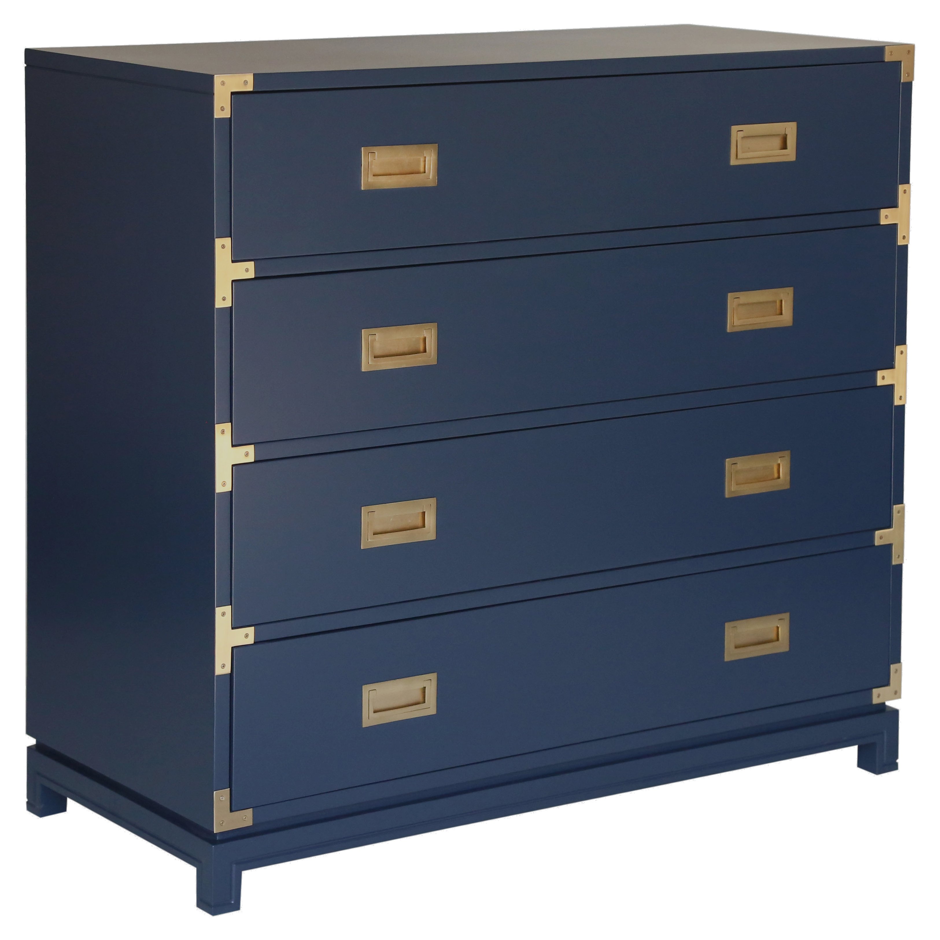 campaign style dresser Henredon Campaign Mid Century Oak and Brass Lowboy Dresser