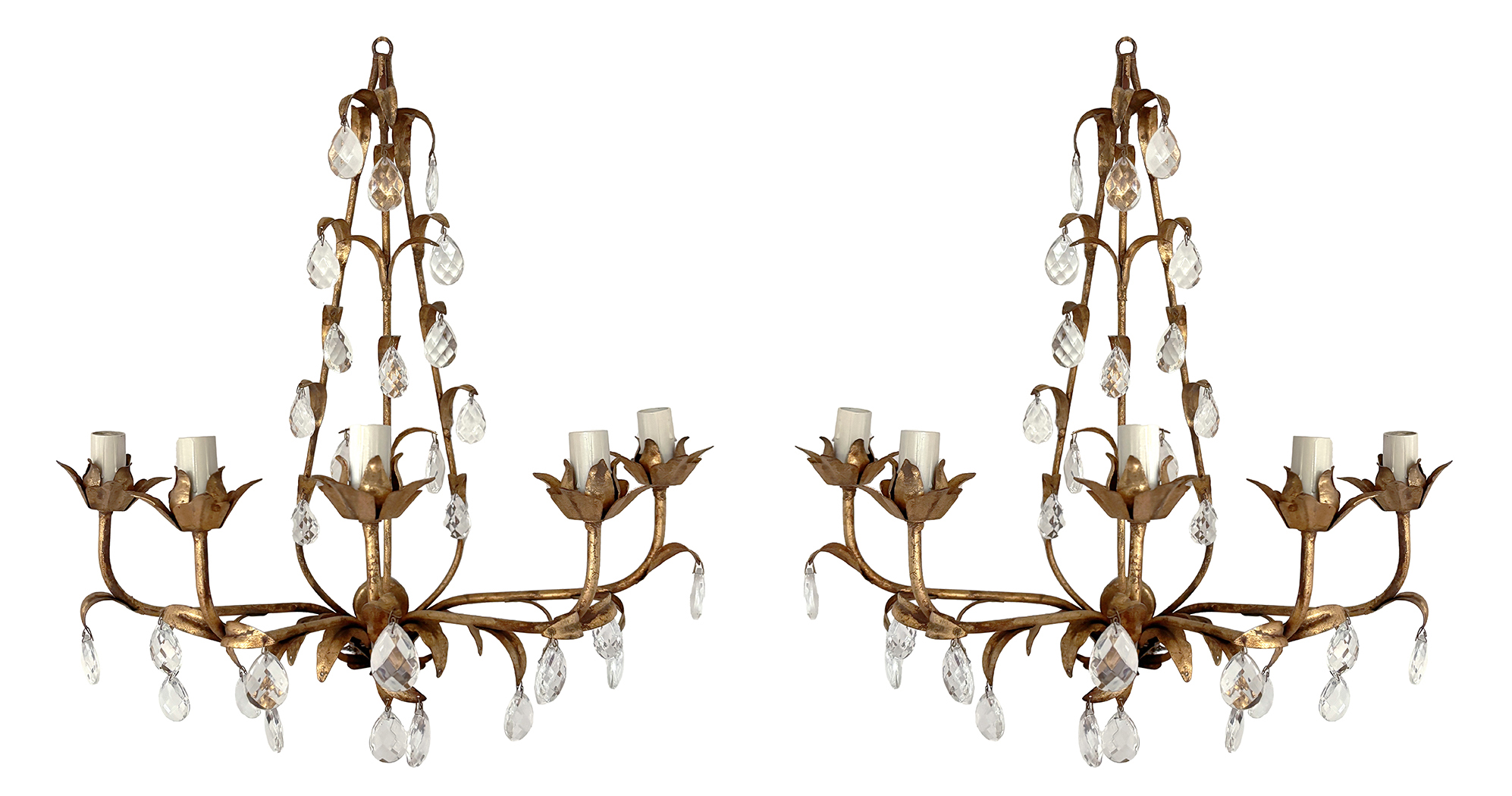 5 Candle Sconce Pair
