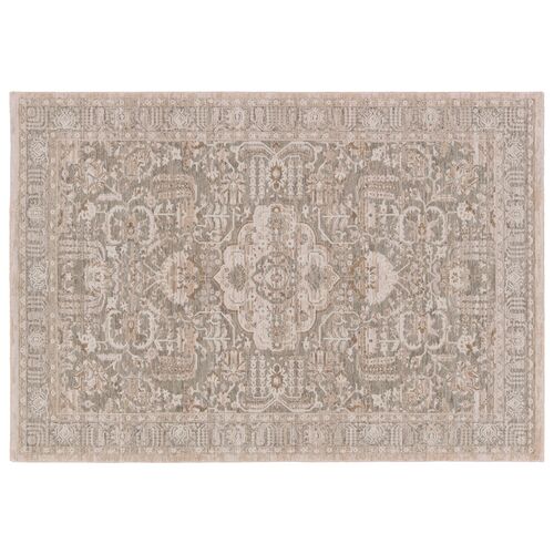  Acair Medallion Beige/Gray Area Rug (4'X6')