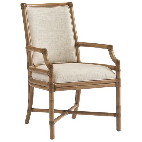 Oceanside Rattan Arm Chair, White/Ivory Oceanside Rattan Arm Chair, White/Ivory