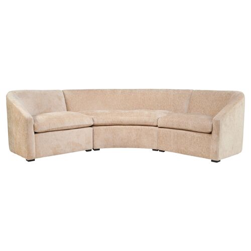 Landry Curved Sectional, Cream Chenille~P77651008