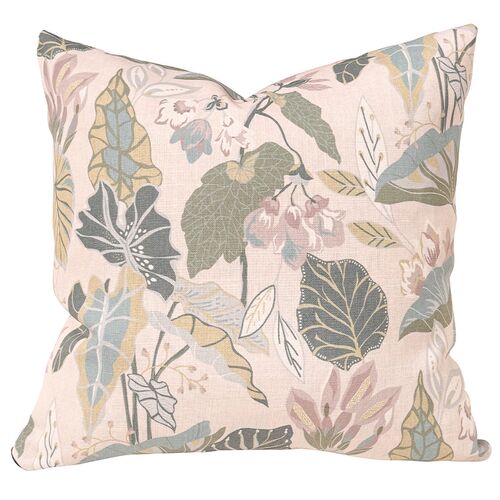Delia Floral 22x22 Pillow, Pink/Light Blue/Green Delia Floral 22x22 Pillow, Pink/Light Blue/Green