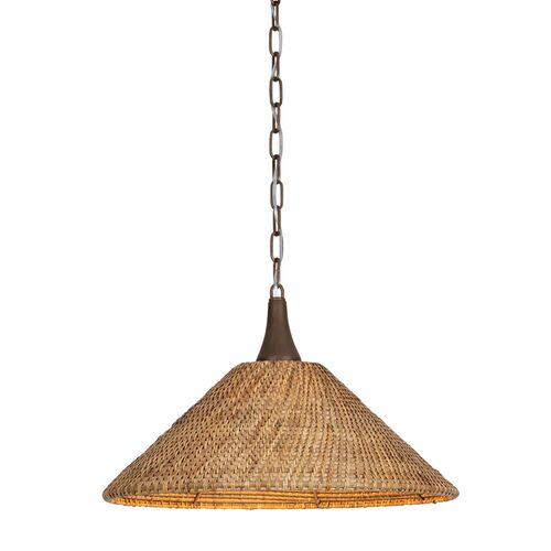 Kenzo Wide Wicker Pendant, Bronze Leaf