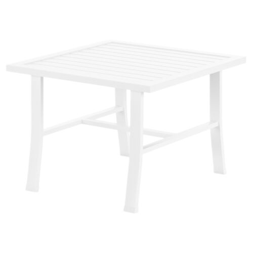Galtier Outdoor Aluminum End Table, White Galtier Outdoor Aluminum End Table, White