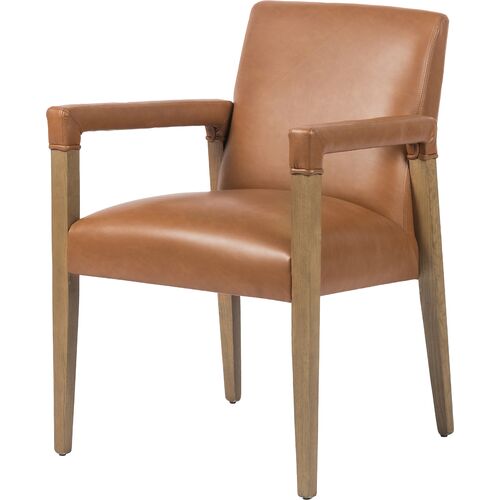 Fairlee Leather Dining Chair, Butterscotch~P77652921