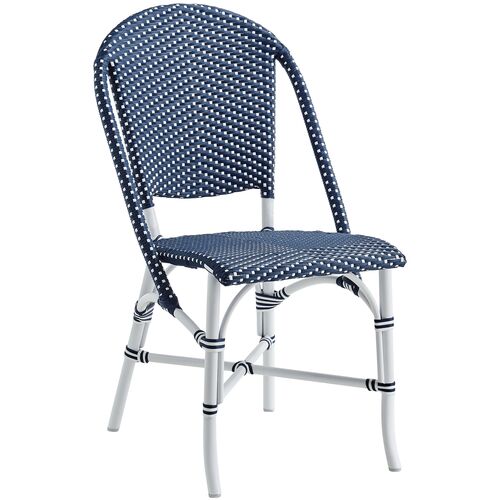 Sofie Outdoor Bistro Chair, White/Navy
