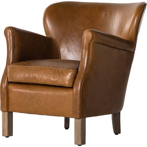 Jean Club Chair, Vintage Soft Carmel Leather~P111118934