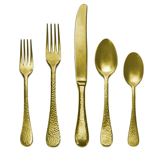 5-Pc Epoque Place Setting, Gold/Silver~P77428730