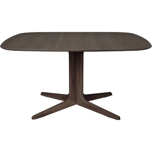 Corto Square Dining Table, Brown Varnished Oak~P111125989