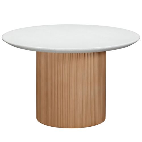 Willa Indoor/Outdoor Round Dining Table, Faux Terrazzo/Terracotta