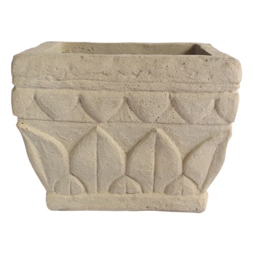 Lunado Outdoor Square Planter, Limestone
