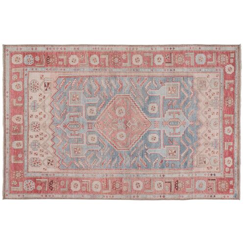 Raf Medallion Rug, Red/Blue