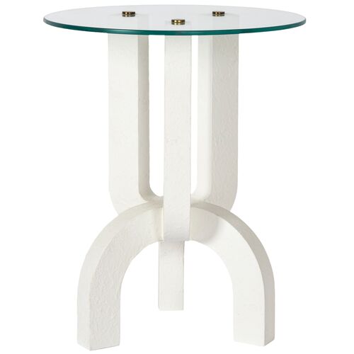Alfie Side Table, White Plaster