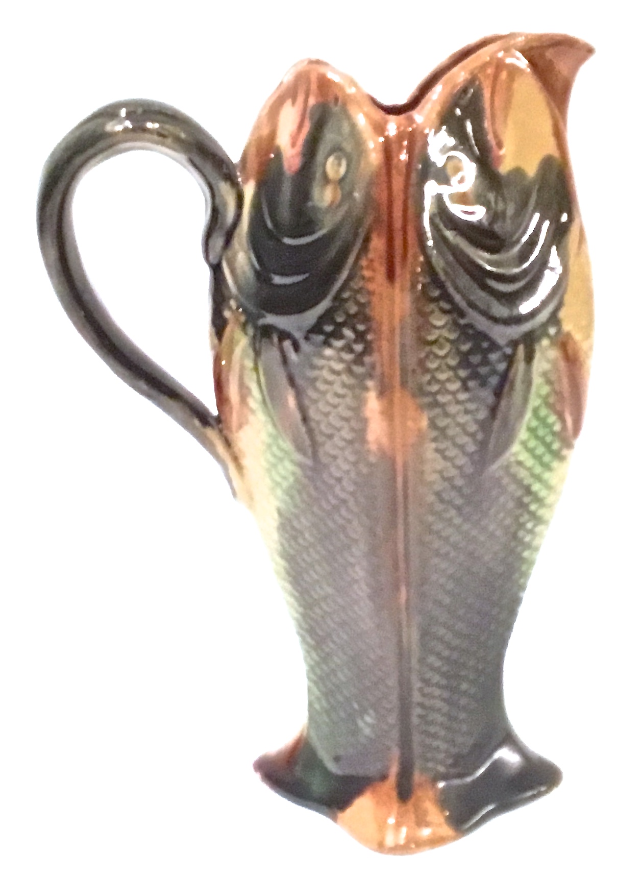 Antique English Majolica Fish Pitcher~P77424120