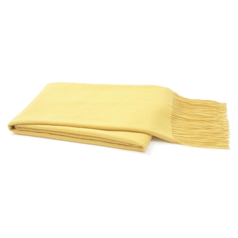 Solid Cashmere Throw, Yellow