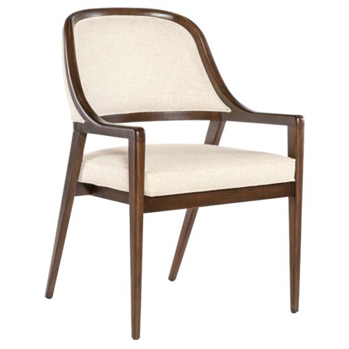 Archives Upholstered Linen Arm Chair, Beige