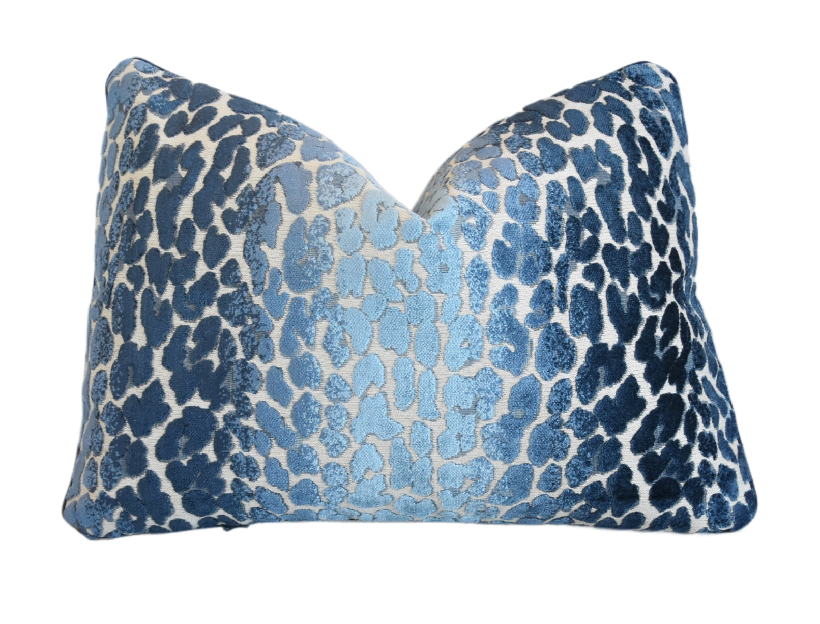 Designer Blue Animal Spot Velvet Pillow~P77692776