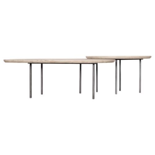 S/2 Commerce & Market Nesting Cocktail Table, Ivory