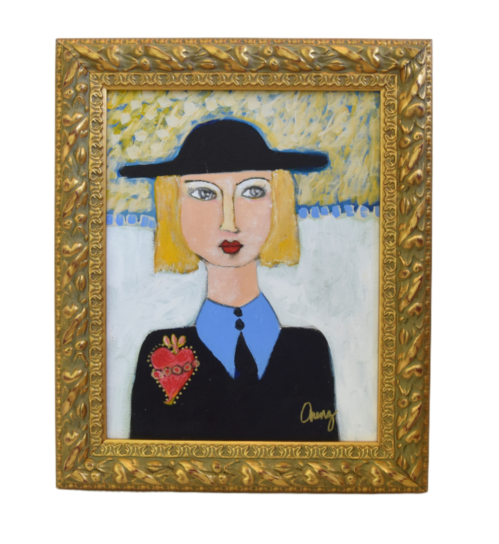 Chic French Mademoiselle Oil Portrait~P77693232