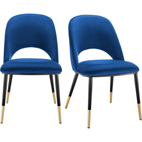 S/2 Lucie Side Chairs, Blue Velvet~P77647674