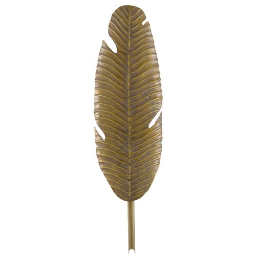Tropical Leaf Sconce, Vintage Brass~P77610244~P77610244