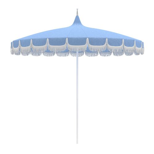 Aya Fringe Pagoda Patio Umbrella, Cast Ocean