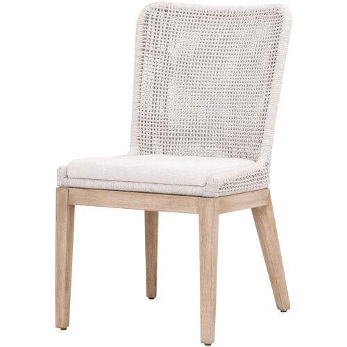 S/2 Lace Woven Performance Dining Chairs, Gray/Speckled White~P77642127