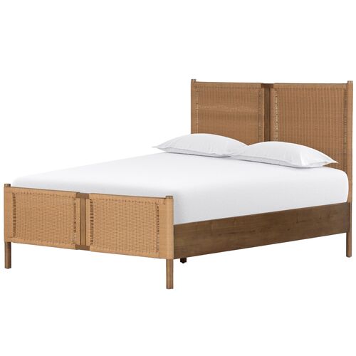 Largo Faux Rattan Bed, Natural