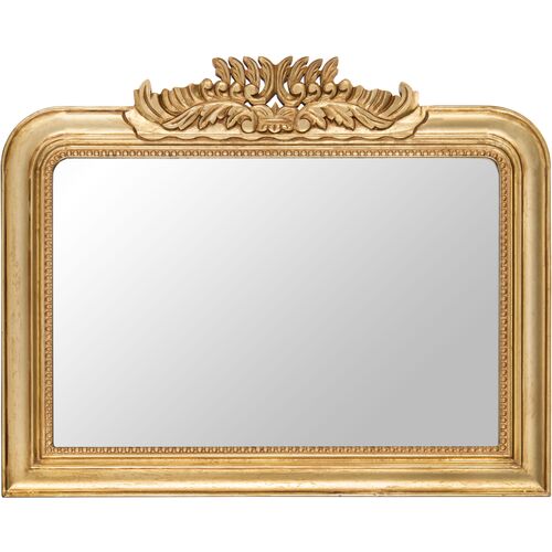 Paris Crowned Acanthus Wall Mirror, Gold Leaf~P77643683