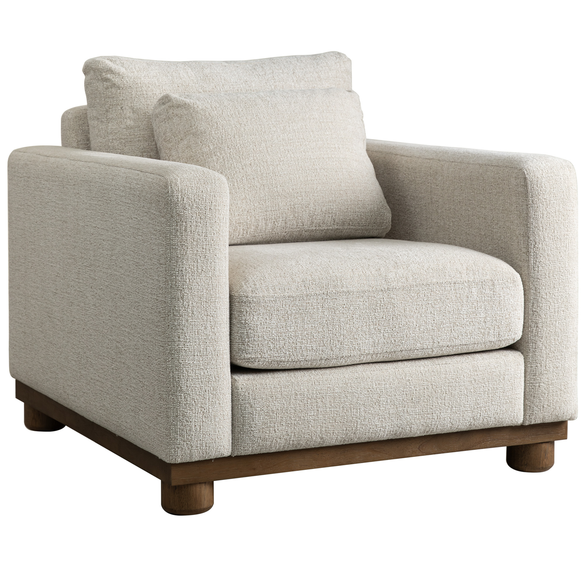 Ischia Textured Accent Chair, Clay/Oak
