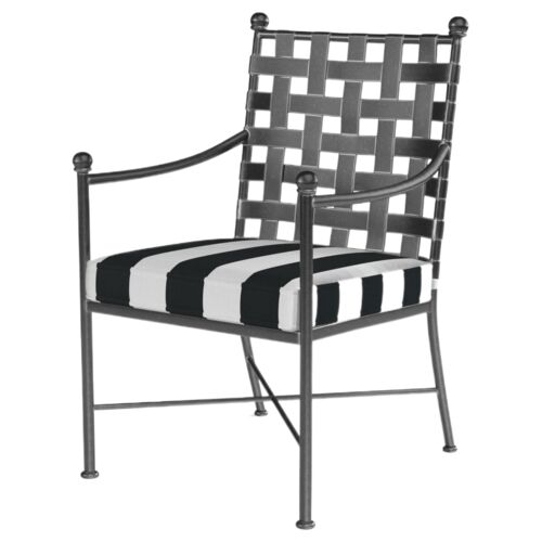 Isla Outdoor Iron Basket Weave Dining Armchair