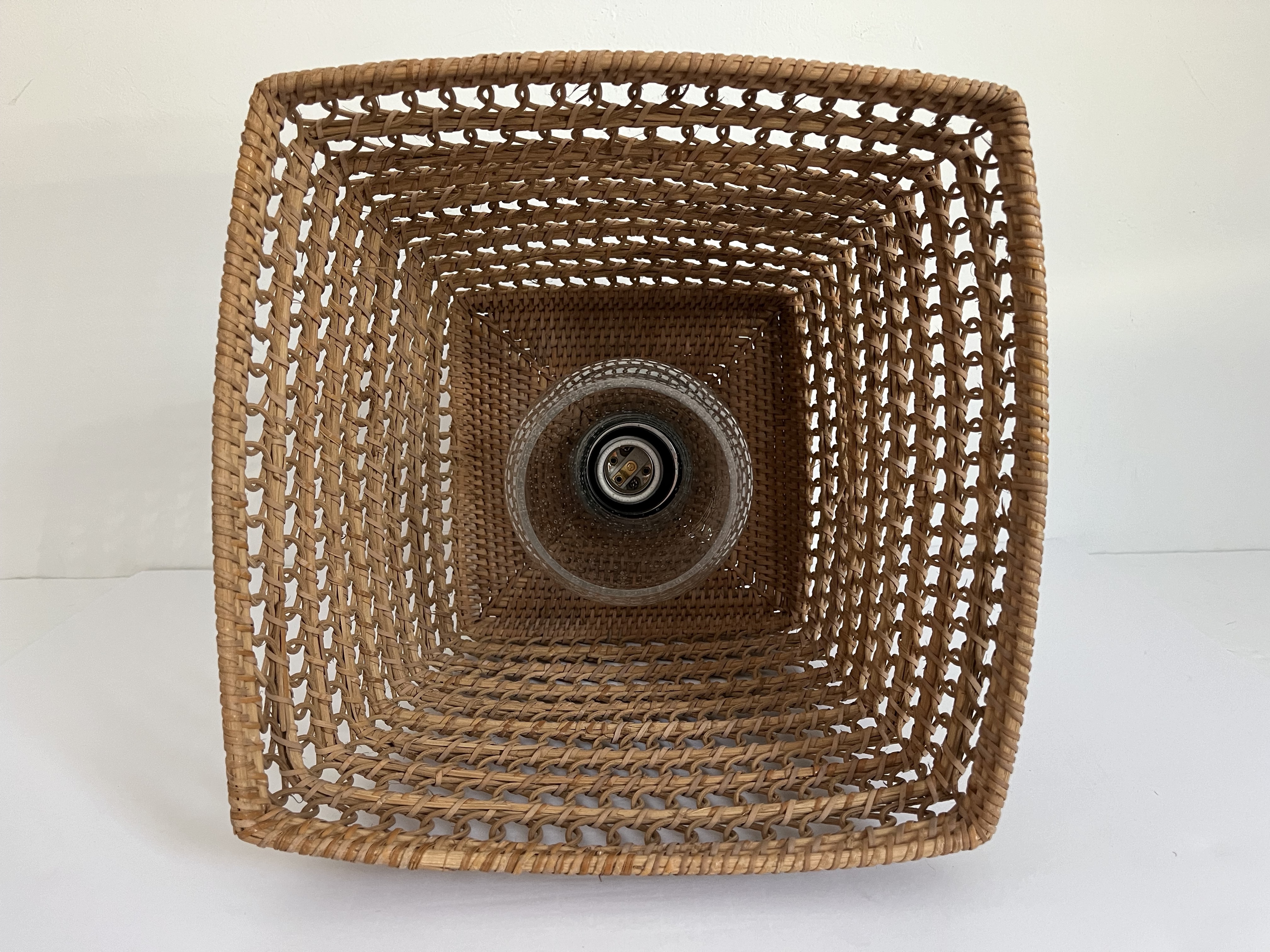 1970s Rattan Basket Pendant Light~P77690007