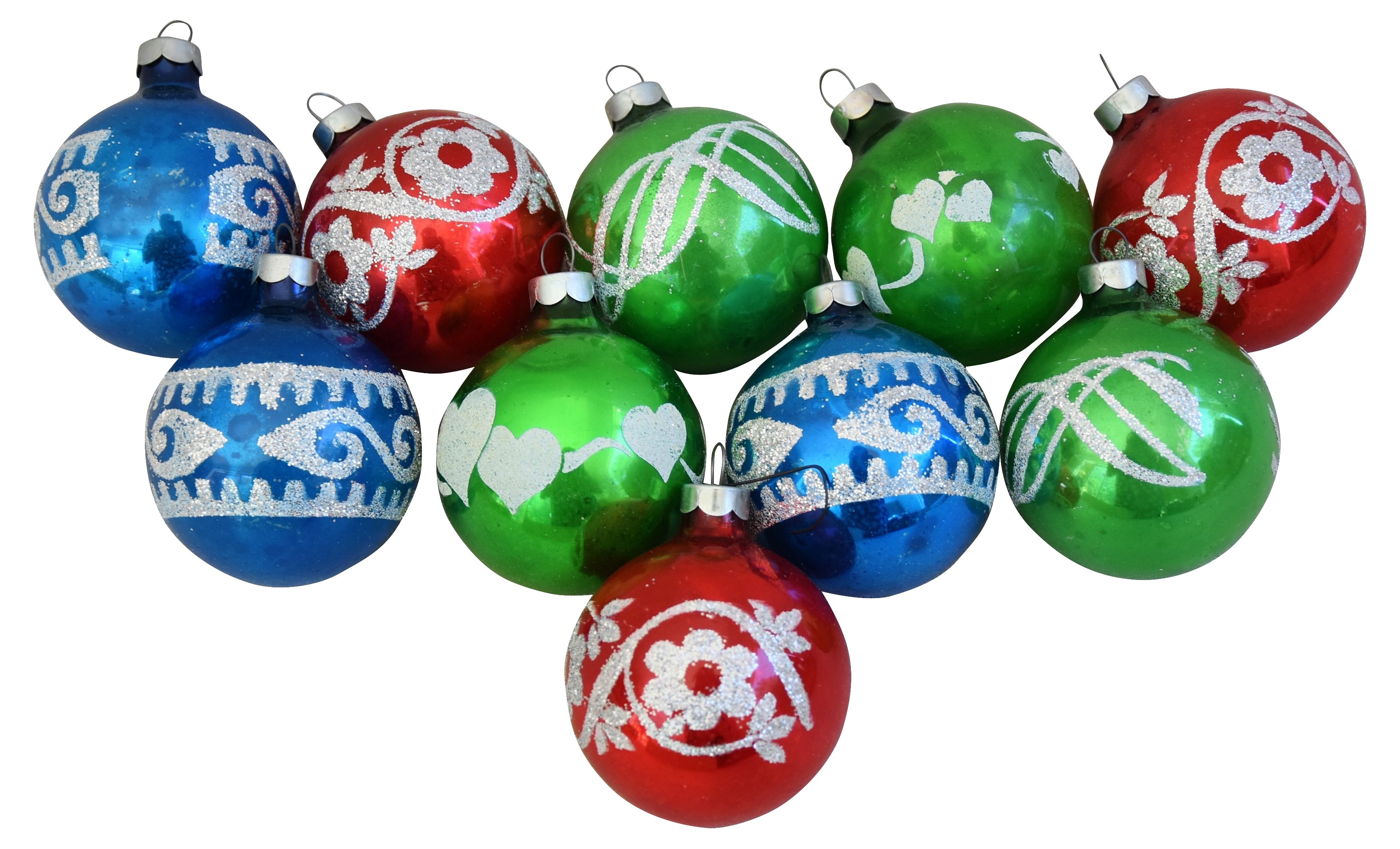 Glitter Christmas Ornaments w/Box, S/10~P77399232