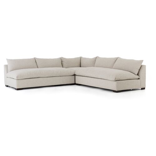Spencer 3-Pc Sectional, Oatmeal Crypton~P77600108