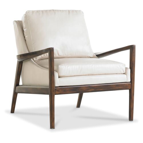 Ebonwood Accent Chair, Ivory Leather~P76856210