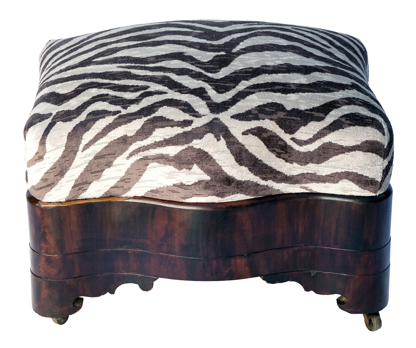 Empire Ottoman/Italian Zebra Upholstery~P77682276
