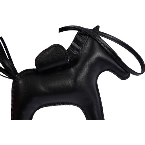 Hermes SO Black Grigri Horse Rodeo Bag Charm PM