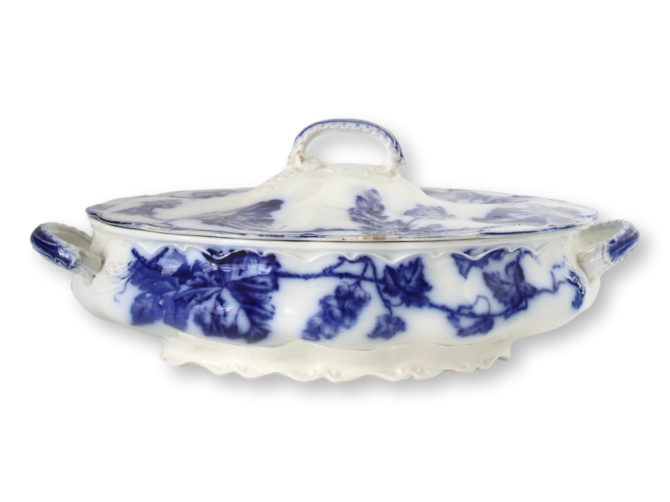 Englsih Flow Blue Grapevine Covered Dish~P77717159