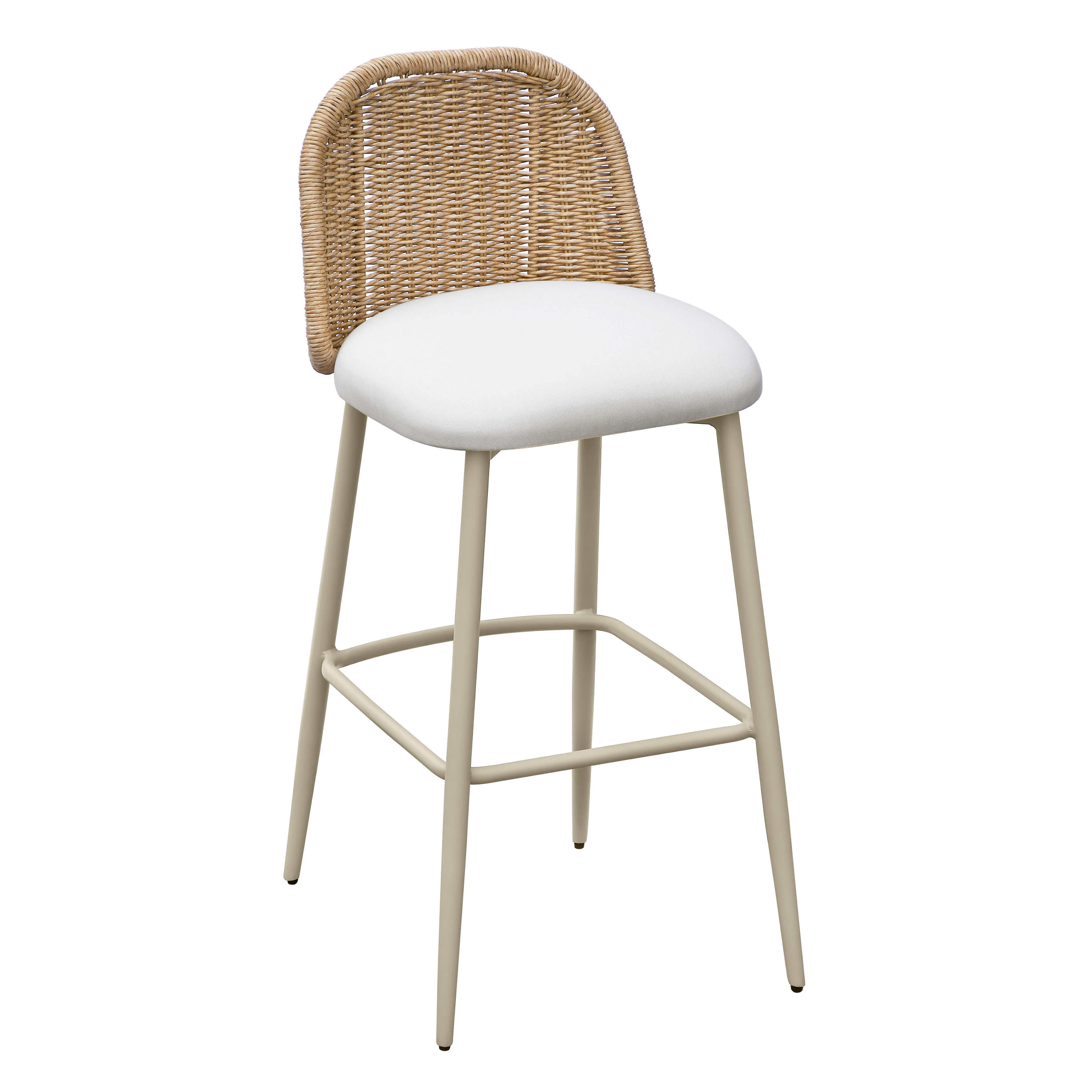 Cerelia Outdoor Performance Fabric Wicker Barstool