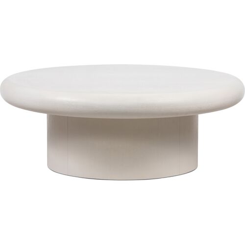 Gary 42" Round Coffee Table, Tofu White~P111118936