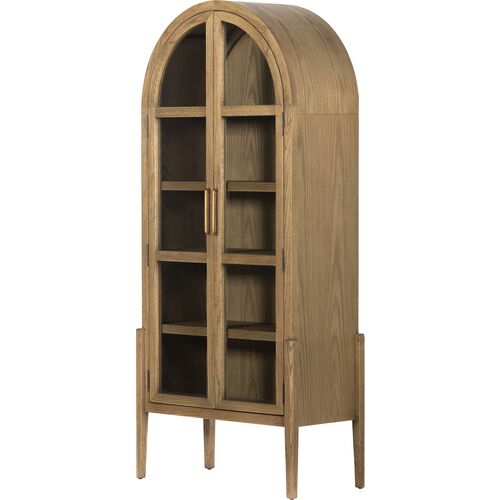 Talia Arched Cabinet, Drifted Oak~P111118912