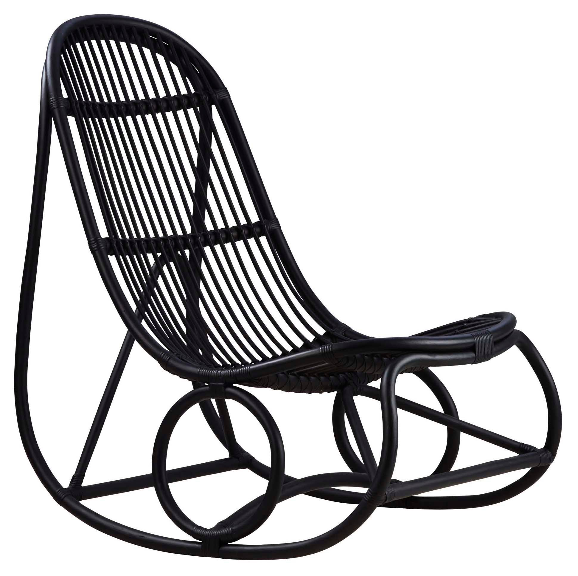 Black rattan best sale rocking chair