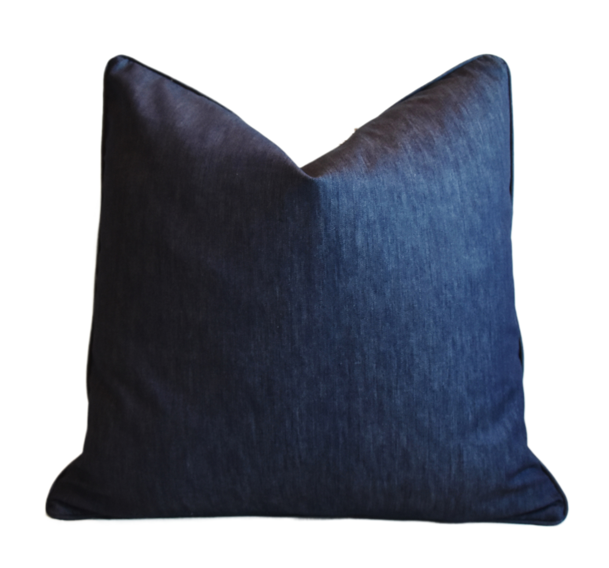 Blue Denim Cotton Fabric Pillow~P77685052